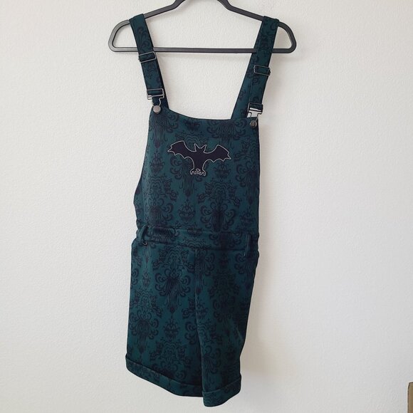 Her Universe Disney The Haunted Mansion Wallpaper Shortalls Size XL Green